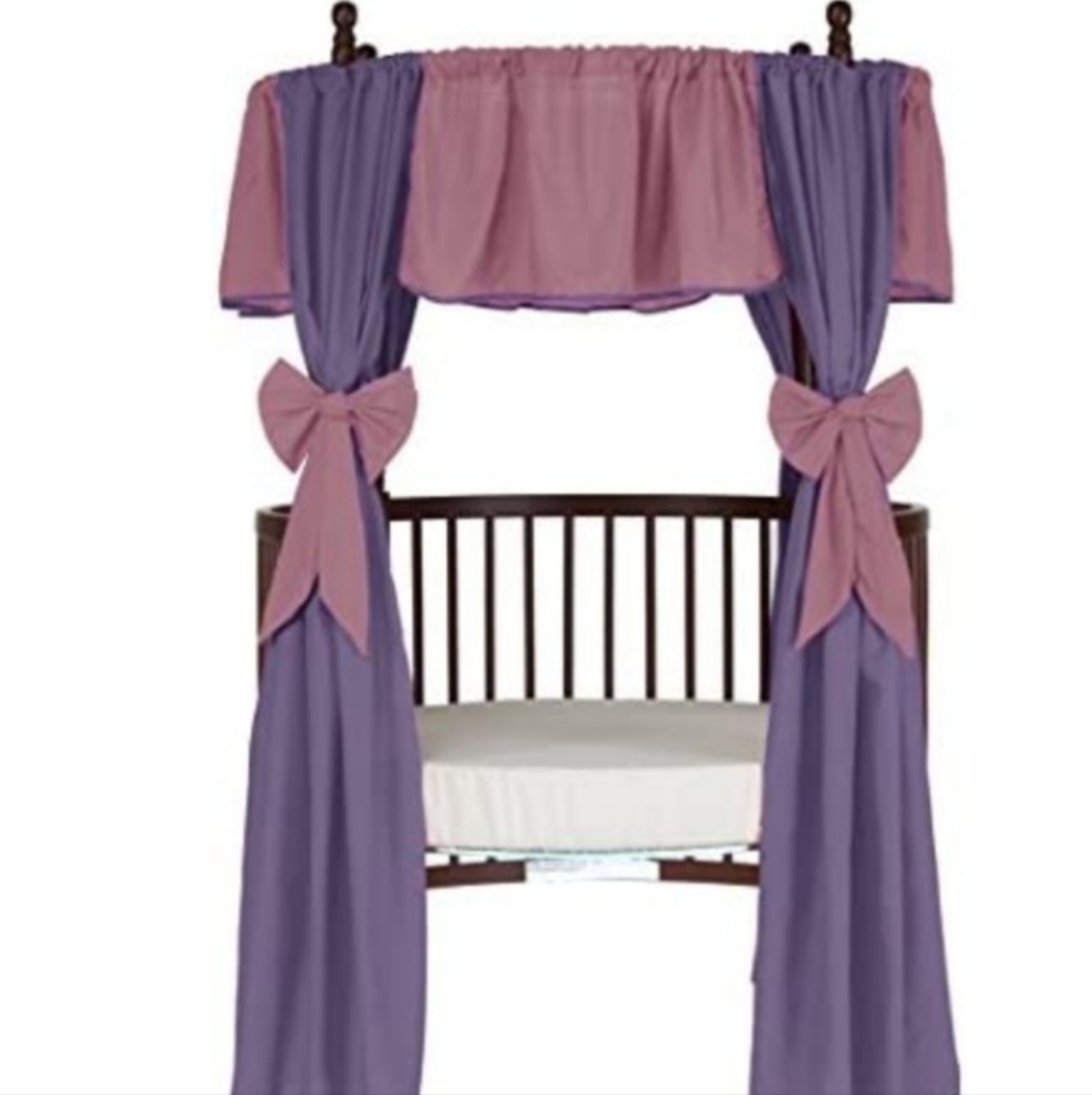 Bedding Reversible Round Crib Curtains